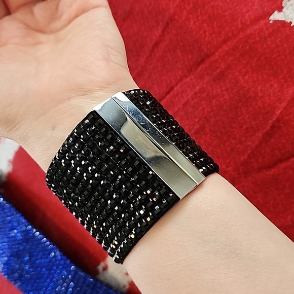 Bracelet Bundle - Set of 2 Rhinestone Bracelets with Magnetic Closure - 7" Wrist - Picture 5 of 7